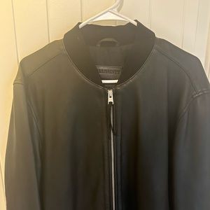 All saints leather bomber jacket